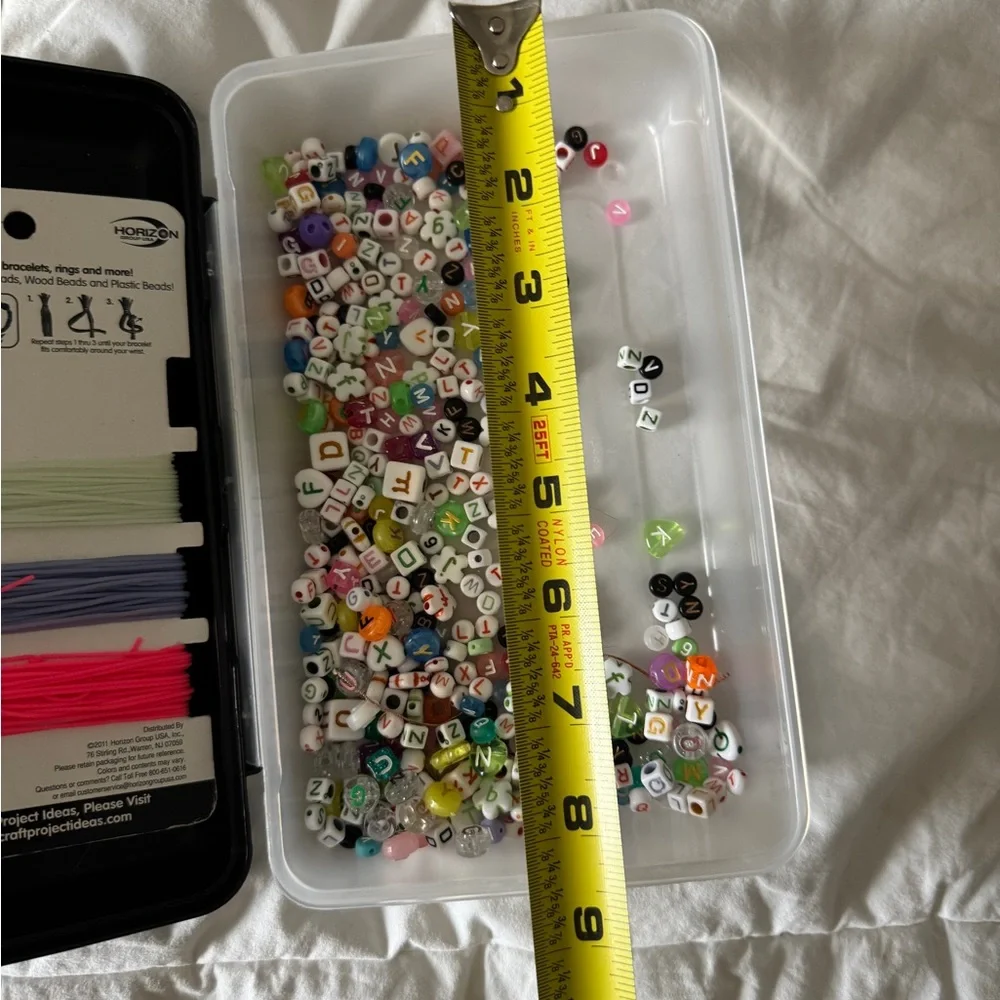 Bulk Alphabet & Shape Bead Lot with Elastic Cord - Friendship Bracelet Kit